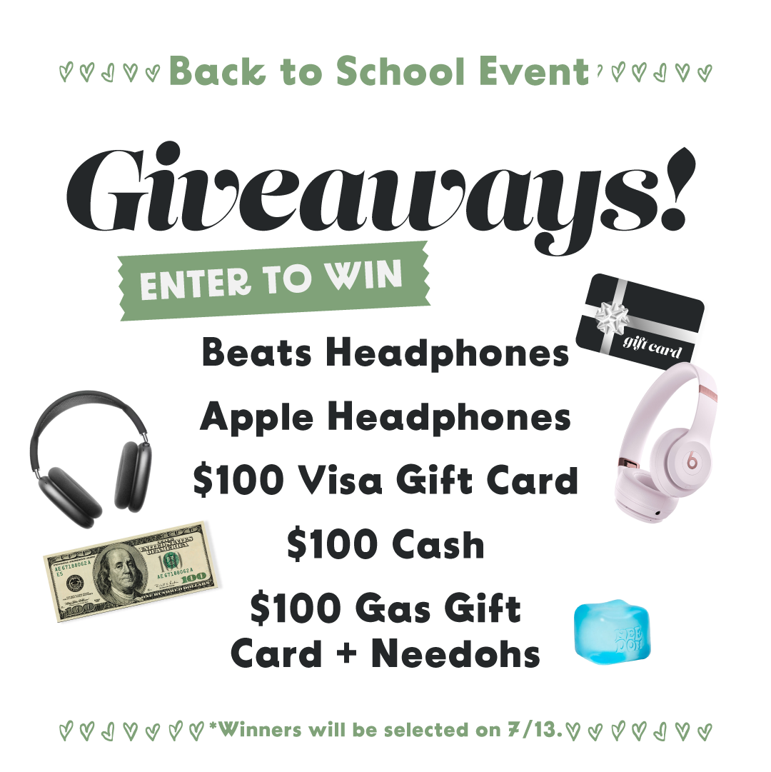 plato's closet in Utica michigan is giving away all sorts of fun goodies during their back to school event! Shop july 11th and 12th for a chance to win!